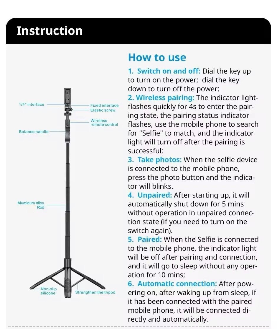 L16 Premium Selfie Stick Tripod