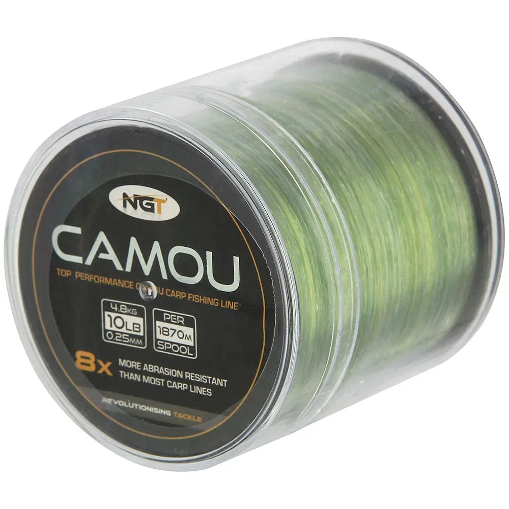 NGT Camo Line 10lb Top Performance Camou Carp Fishing Line Bulk Spool 1870m