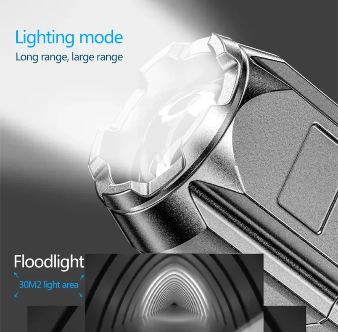 Rechargeable 5W LED Torch With Strong Light & Focus Portable Waterproof Bright