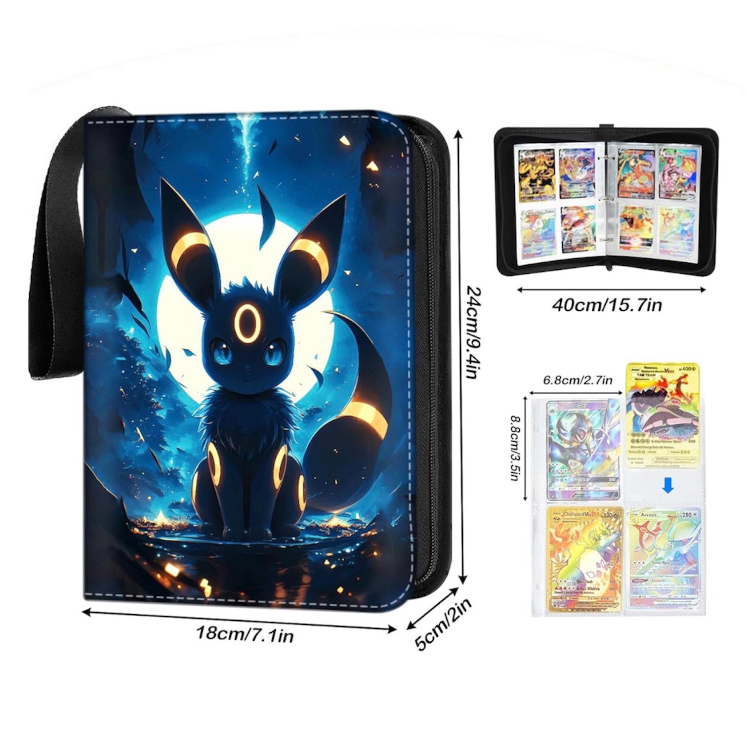 Pokémon Umbreon 4 Pocket Ring Binder For TCG Storage