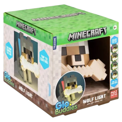 Minecraft GloBuddies Wolf Light Gaming Lamp 14cm Multiple Colours