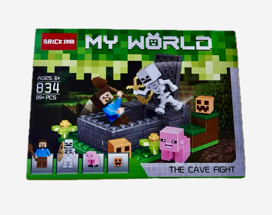 Minecraft My World The Cave Fight Block Set 834 89+ Pcs
