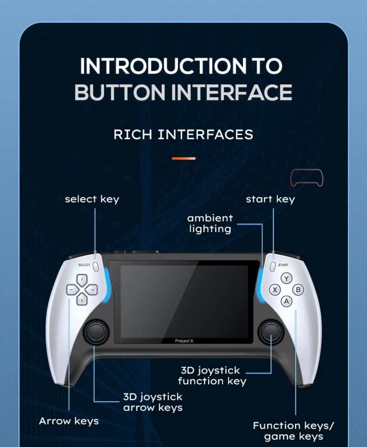 Project X Handheld Game Console 4.3" Screen