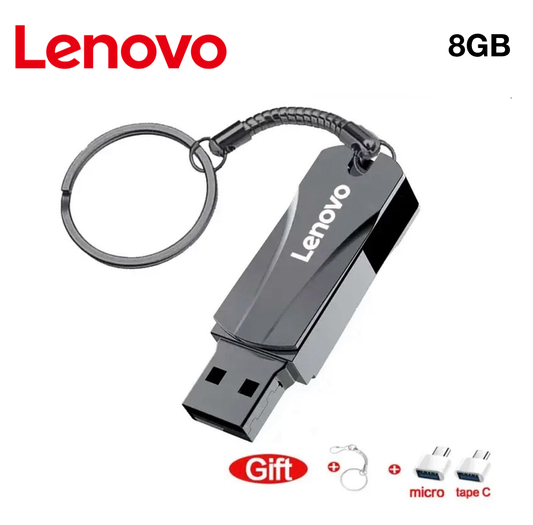 Lenovo Black 8GB 3.0 USB Flash Drive With Micro USB & Type C Adators
