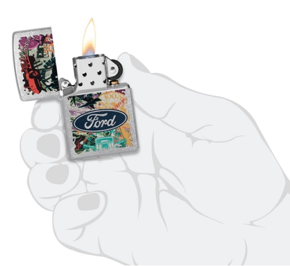 Zippo Regular Street Chrome Ford Design Refillable Windproof Li
