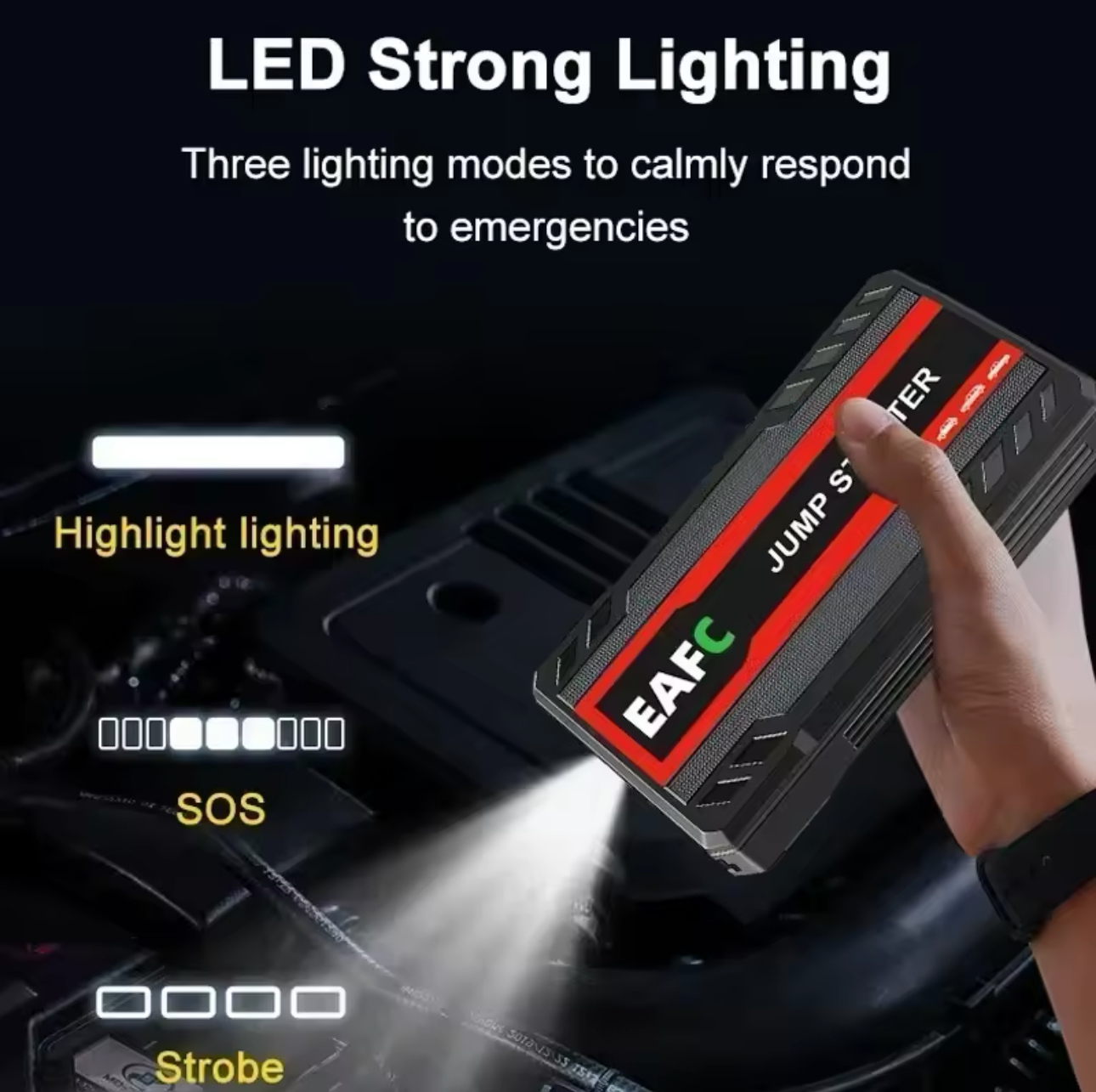 EAFC Portable Car Battery Jump Starter Emergency Car Battery Booster