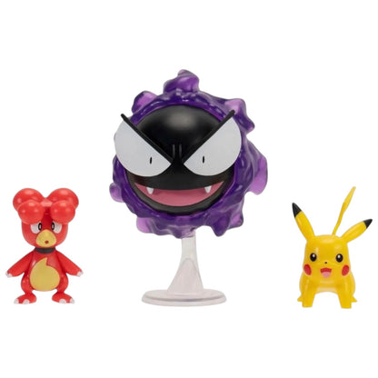 Pokémon Battle Figures Magby + Gastly + Pikachu
