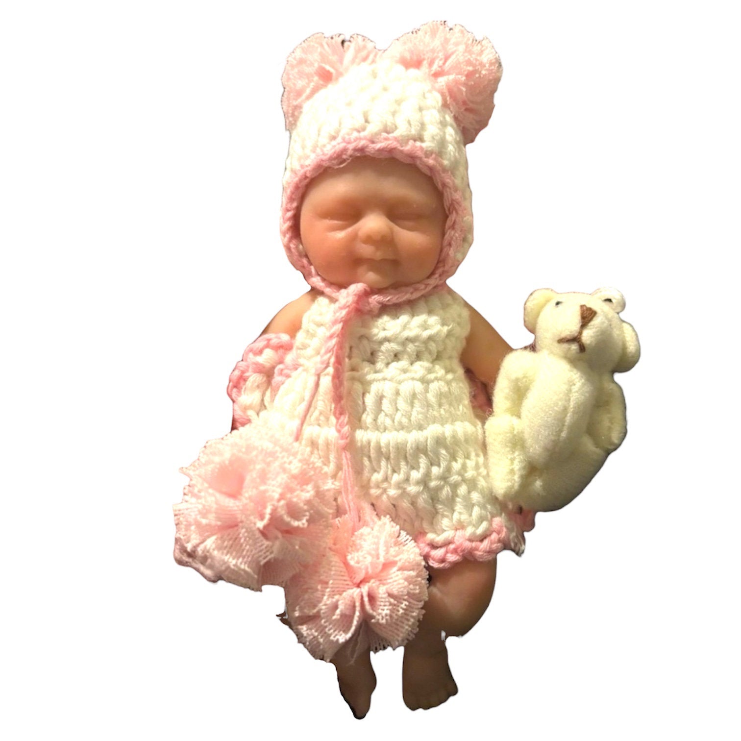 4.5" Reborn Full Silicone Baby Girl Doll - "Lucy"