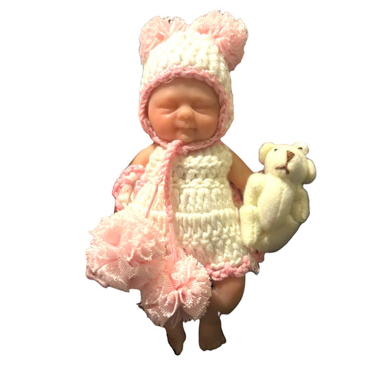 4.5" Reborn Full Silicone Baby Girl Doll - "Lucy"
