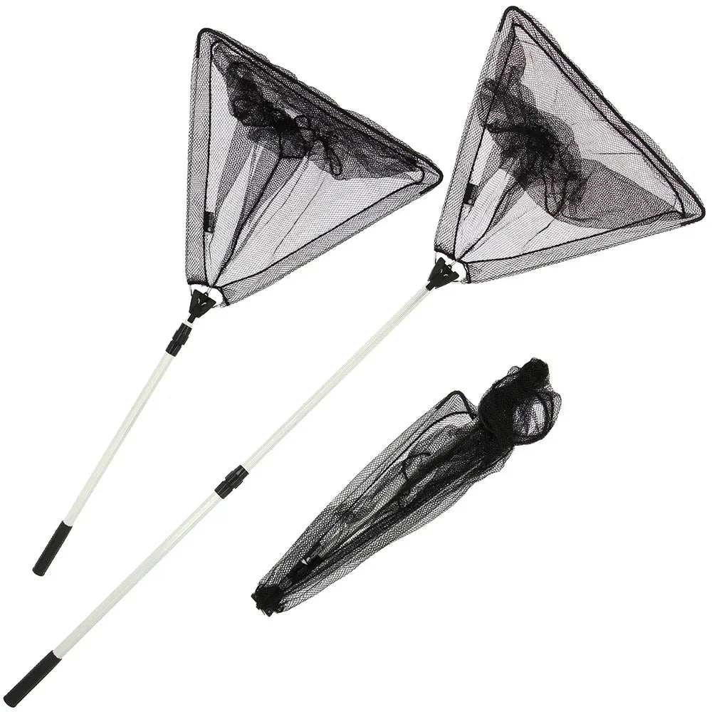 Angling Pursuits 50cm Triangular Quick Folding Net With Telescopic Handle Combo
