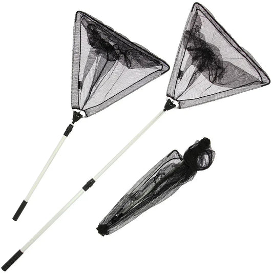 Angling Pursuits 50cm Triangular Quick Folding Net With Telescopic Handle Combo
