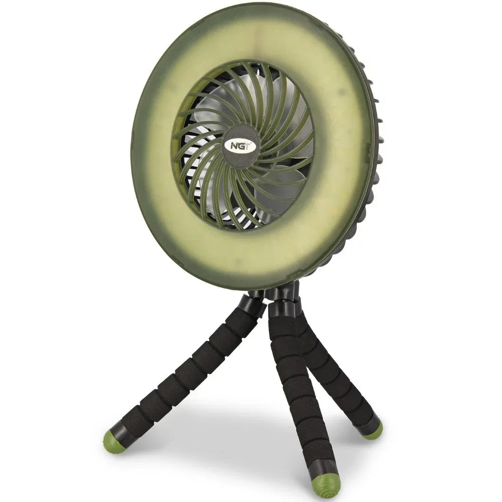 NGT Dynamic Fan USB Rechargable 3600mAh Fan with Light and Powerbank