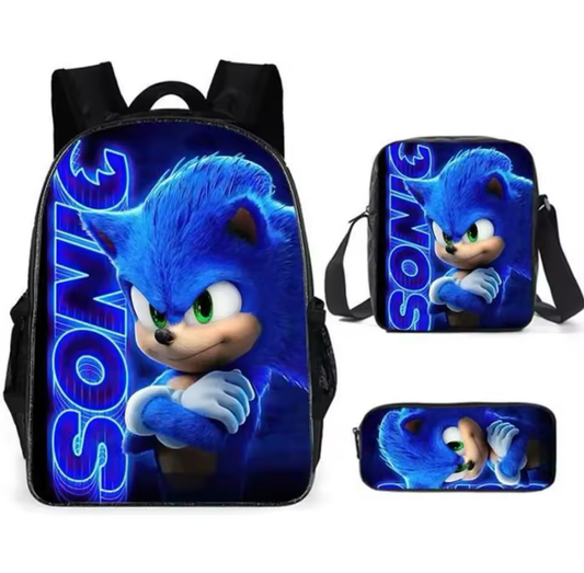 Sonic Kids Backpack Pencil Case Lunch Bag Set