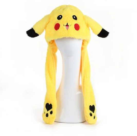 Bunny Hat Light Up Cute Plush Pikachu Hat Moving Ears With Colorful Led