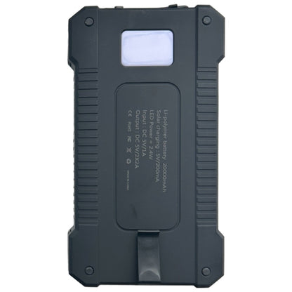Fast Charging 20000 mAh Solar Power Bank with Dual USB Ports & Flashlights