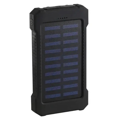 Fast Charging 20000 mAh Solar Power Bank with Dual USB Ports & Flashlights