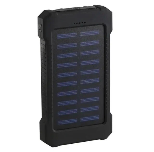 Fast Charging 20000 mAh Solar Power Bank with Dual USB Ports & Flashlights