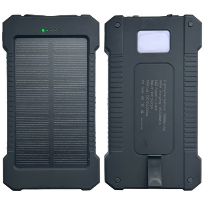 Fast Charging 20000 mAh Solar Power Bank with Dual USB Ports & Flashlights