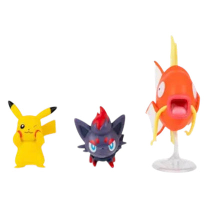 Pokémon Battle Figures Pikachu + Magikarp + Zorua