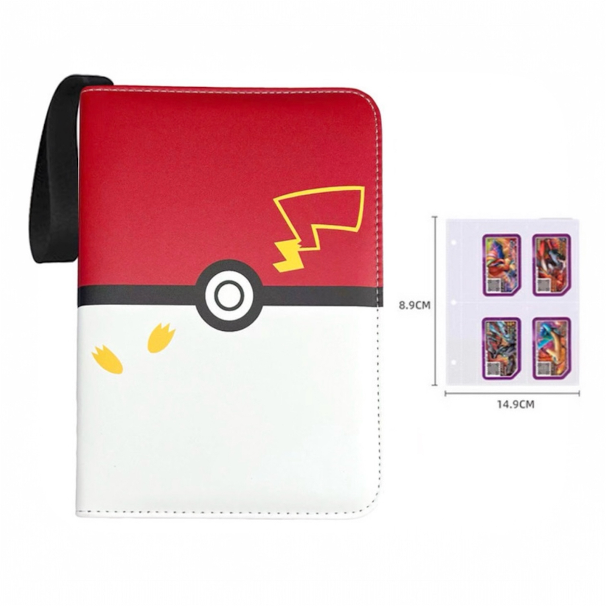 Pokémon Pikachu Pokeball 4 Pocket Ring Binder For TCG Storage