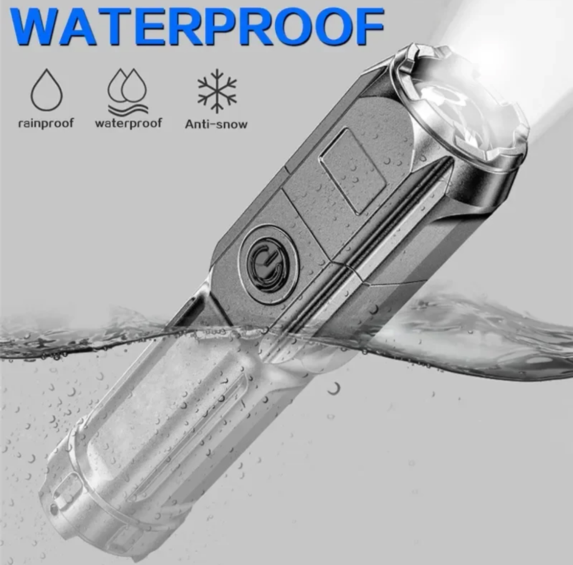 Rechargeable 5W LED Torch With Strong Light & Focus Portable Waterproof Bright