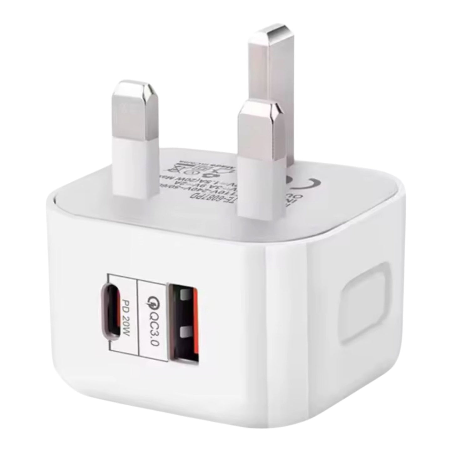 Fast Charging Plug Head with USB & USB-C Ports