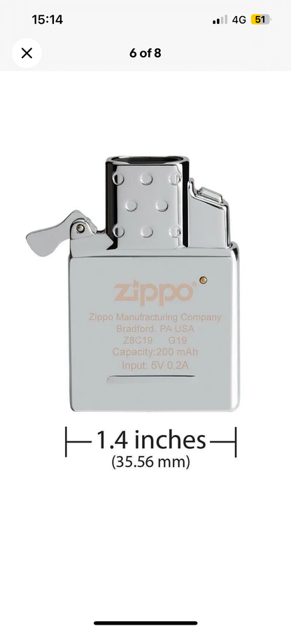 Zippo ARC Lighter Insert Rechargeable For Regular Zippo Lighters
