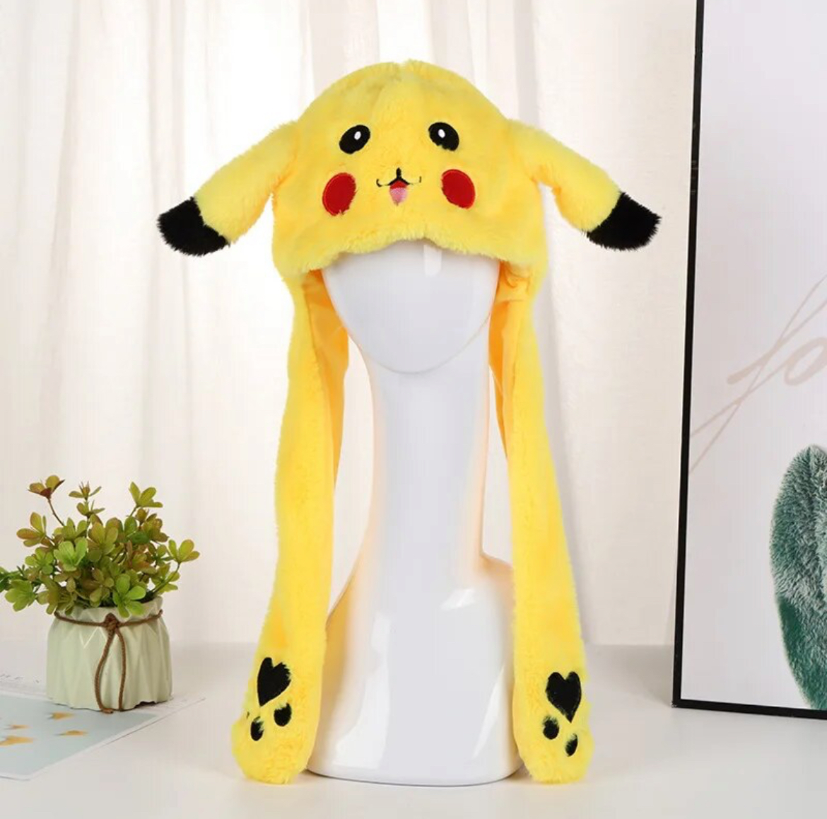 Bunny Hat Light Up Cute Plush Pikachu Hat Moving Ears With Colorful Led