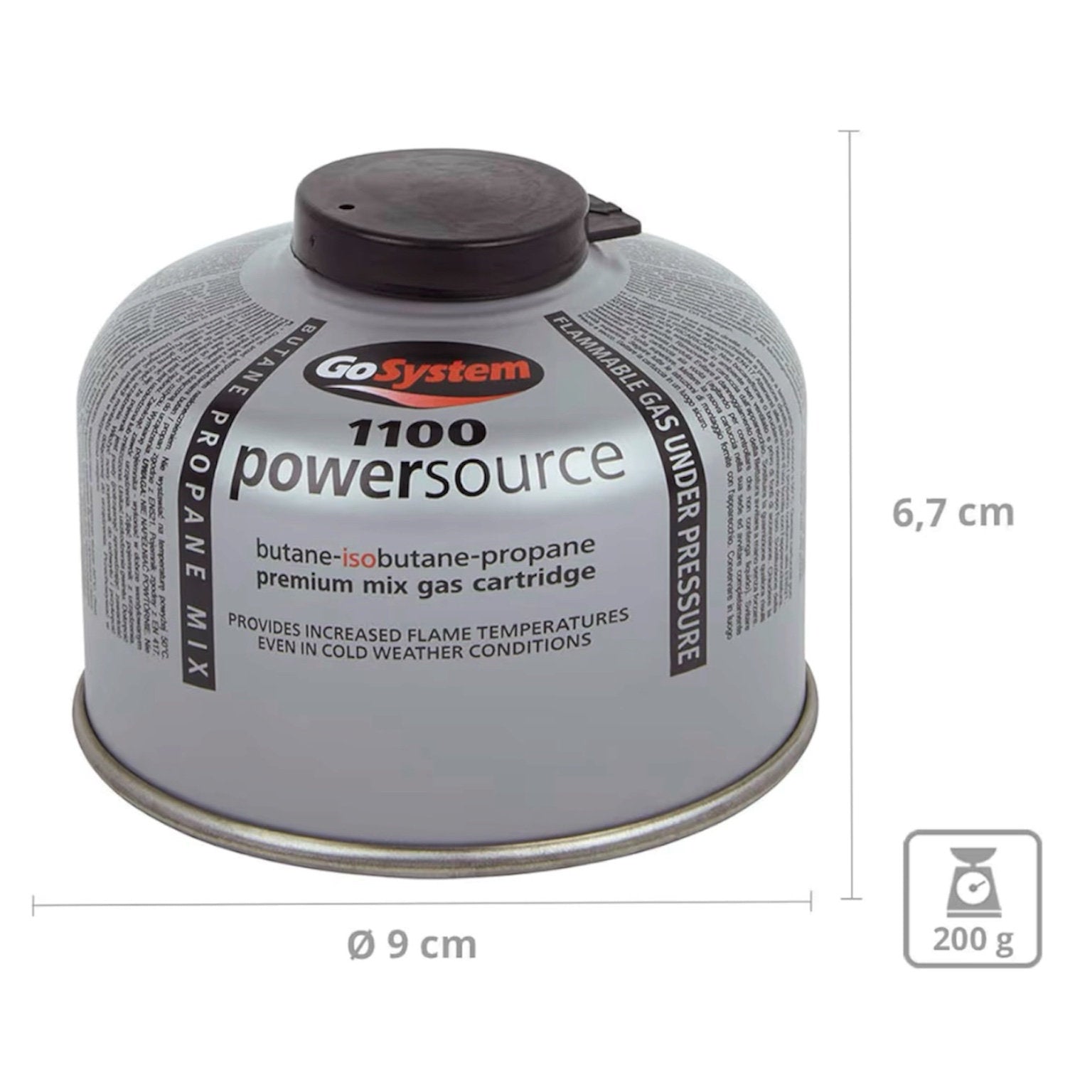 GoSystem 100g Butane Propane Gas Cartridge Camping Stove Fuel