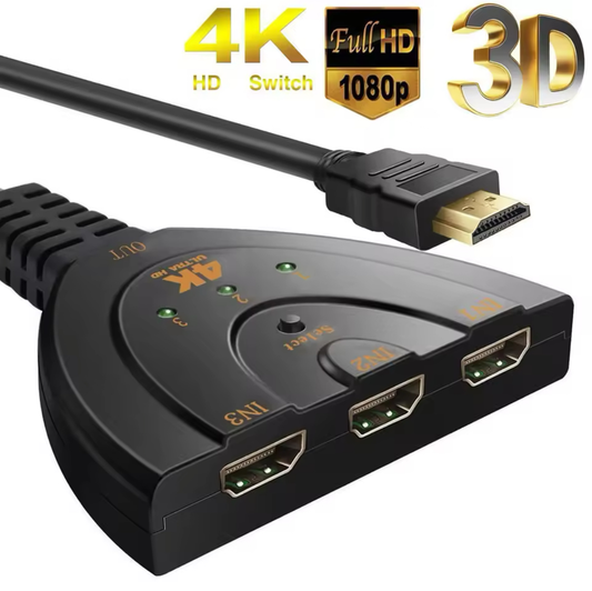 HDMI 3 Port 4K Splitter With Indicator Light