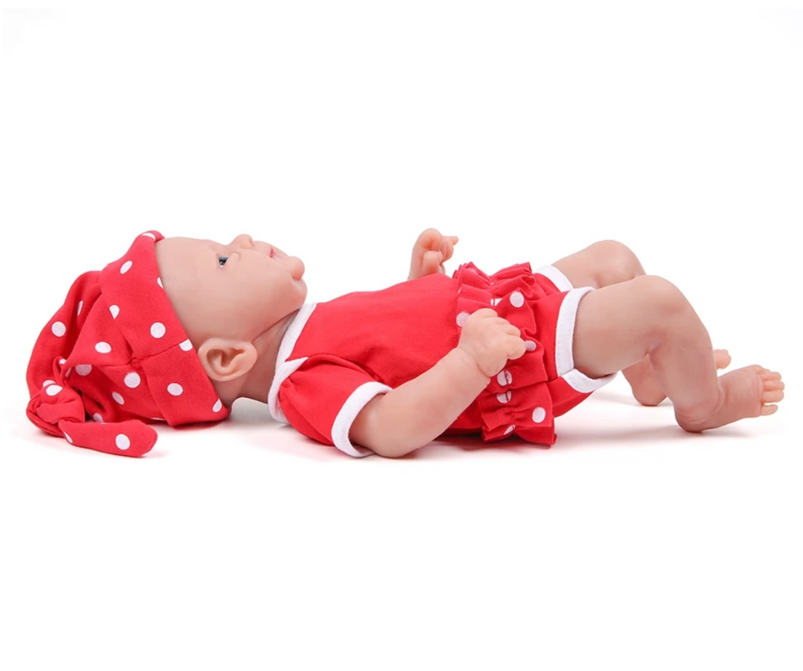 14" Reborn Full Silicone Baby Girl Doll - "Bebe"