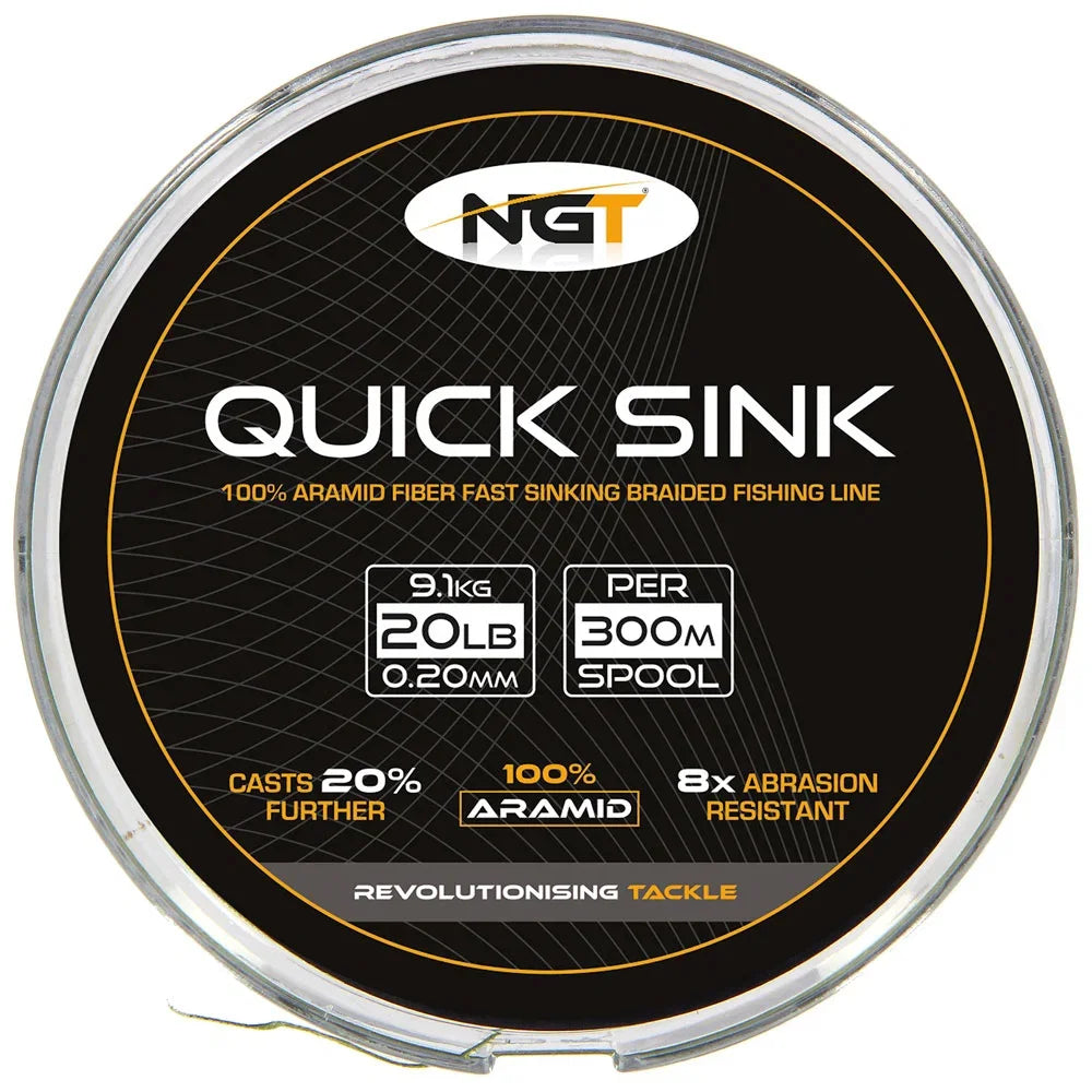 NGT Quick Sink Braid 20lb 300m Moss Green 0.20mm Fast Sinking Fishing Line