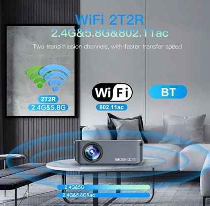 8K UHD Projector Smart 5G WiFi Bluetooth 4K Android Beamer Home Theater Movie UK