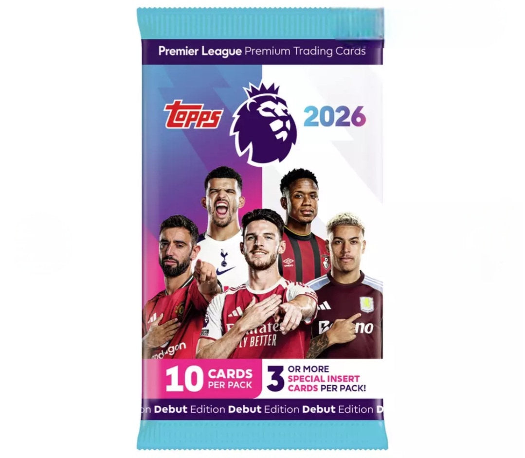Topps Premier League 2026 Debut Trading Cards Pack Auto Rookie Gold Rare