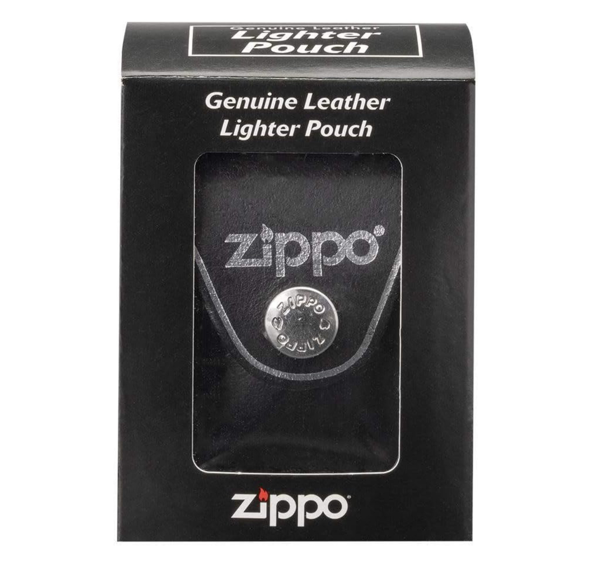 Zippo Black Real Leather Lighter Pouch With Clip