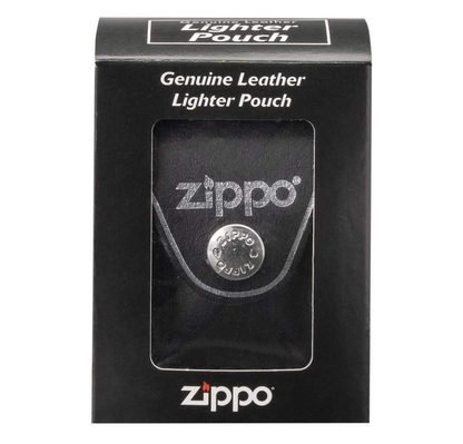 Zippo Black Real Leather Lighter Pouch With Clip