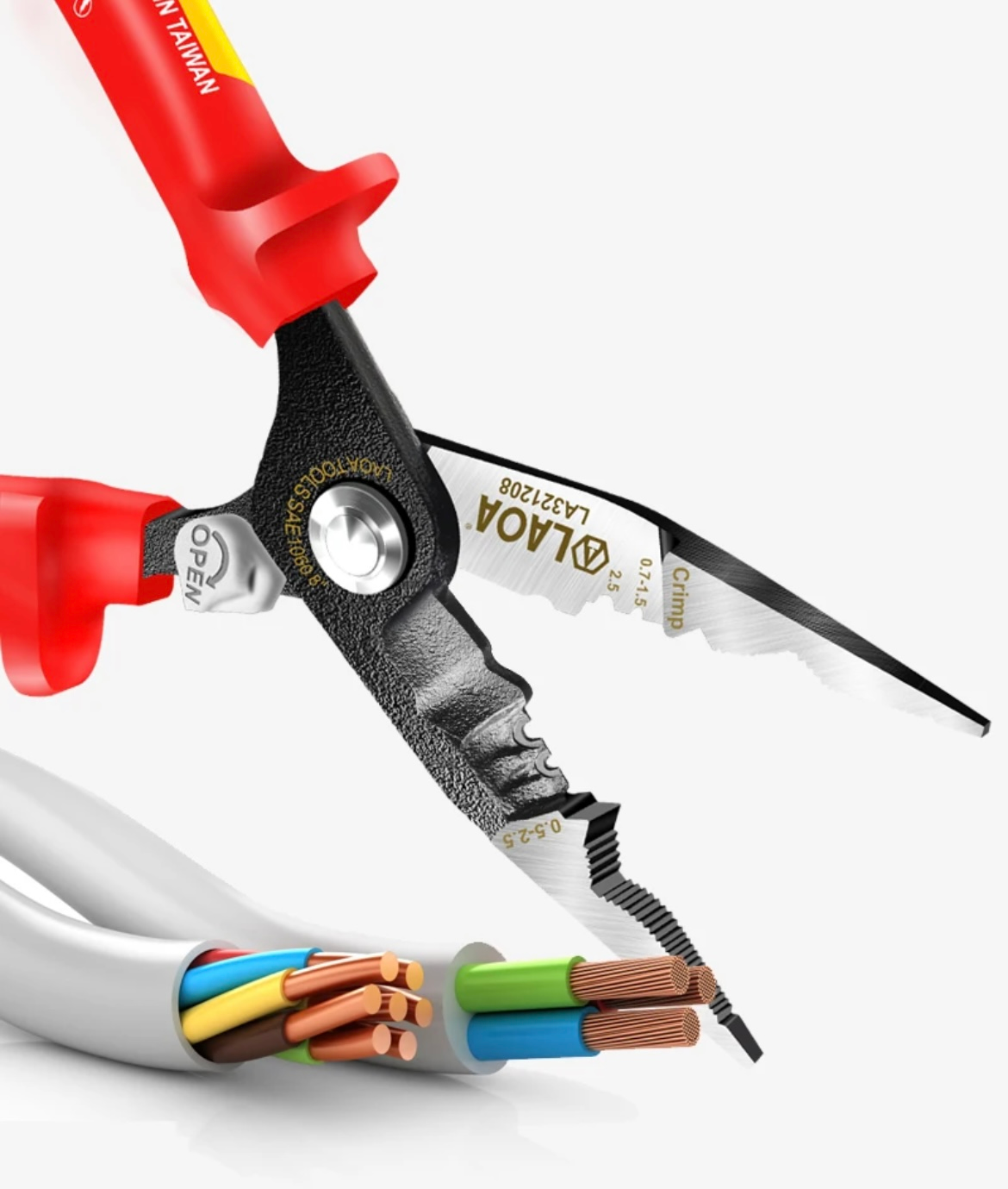 LAOA Insulated Wire Cutting Cable Stripping Needle Nose Pliers