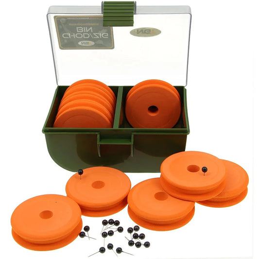 NGT Chod Zig Rig Bin Box With 10 x EVA Winders Carp Fishing Tackle Rig Storage
