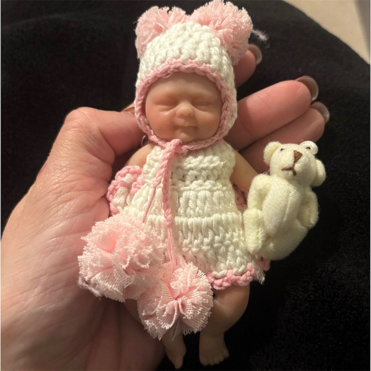 4.5" Reborn Full Silicone Baby Girl Doll - "Lucy"