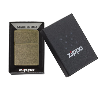 Zippo Regular Antique Brass Refillable Widproof Lighter