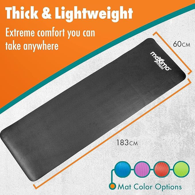 Maximo Black Fitness Excercise Mat 72" x 24"