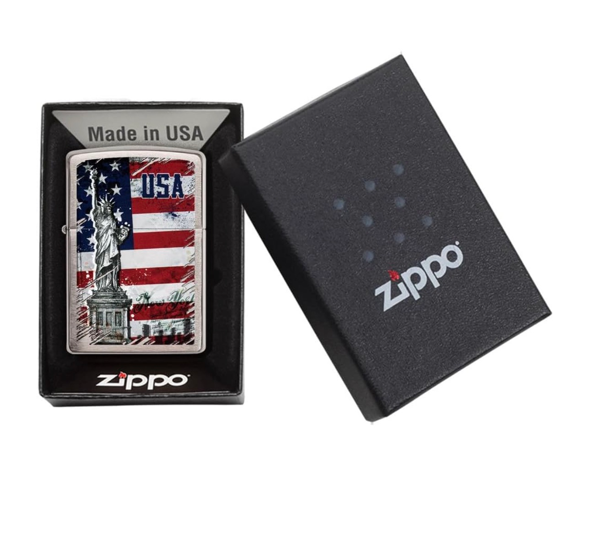 Zippo Regular Street Chrome Statue of Liberty Design Refillable Windproof Lighter