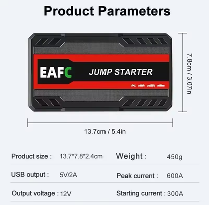 EAFC Portable Car Battery Jump Starter Emergency Car Battery Booster