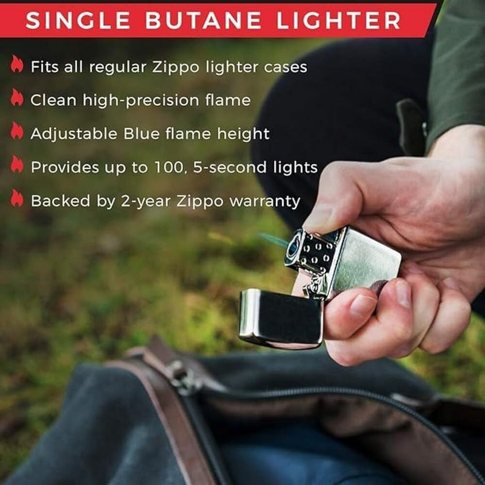 Zippo Regular Black Butane Refillable Single Torch Lighter Insert