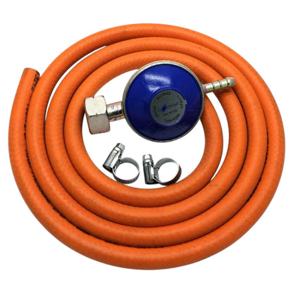 Butane Regulator Kit With 2m Gas Hose & x2 Jubilee Clips
