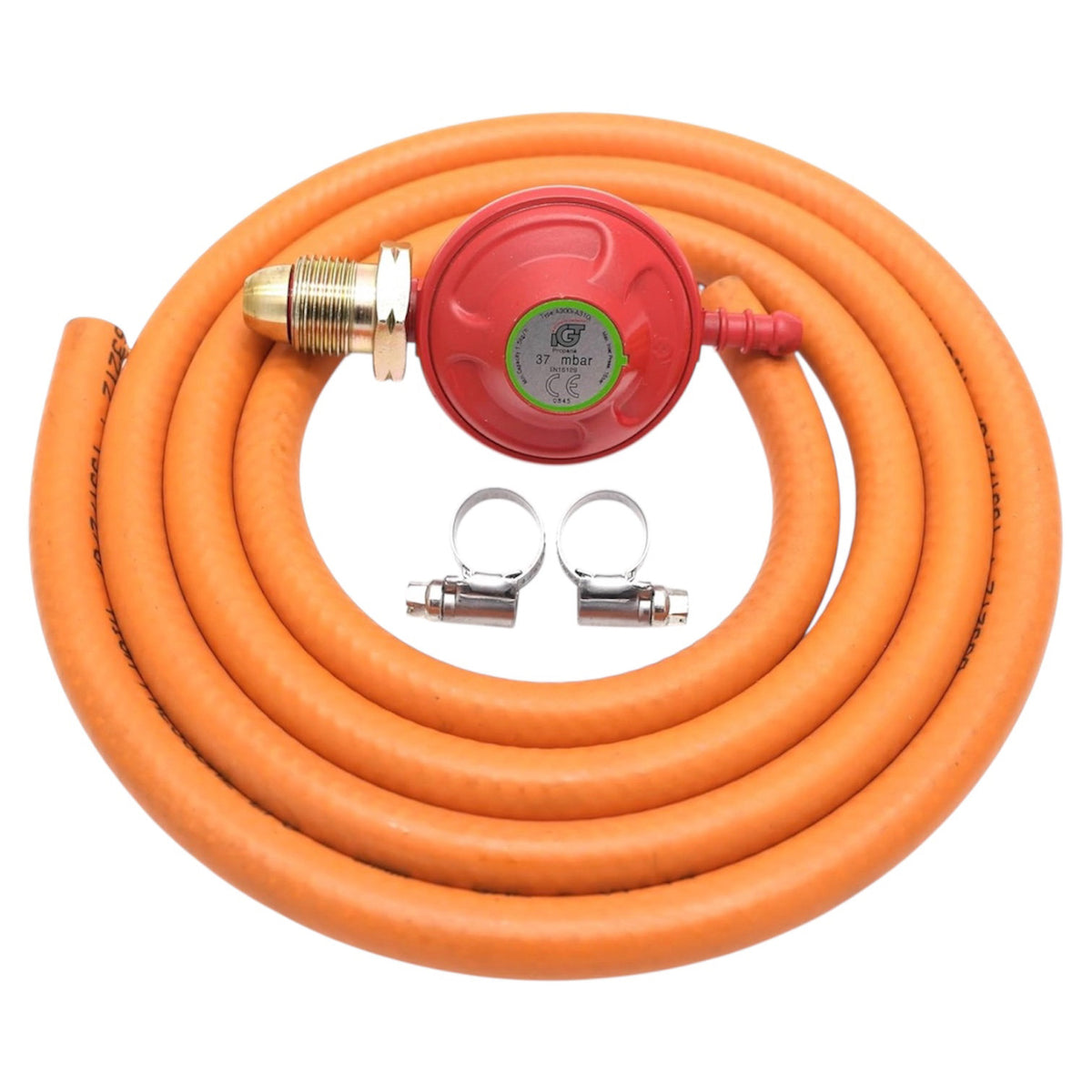 Propane Regulator Kit With 2m Gas Hose & x2 Jubilee Clips