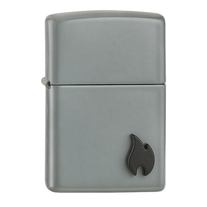 Zippo Regular Black Flame Small Emblem Refillable Windproof Lighter