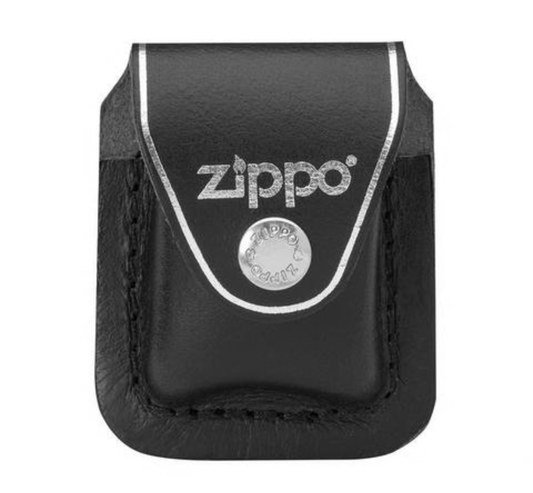 Zippo Black Real Leather Lighter Pouch With Clip