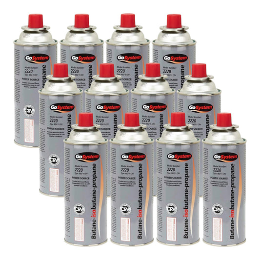 GoSystem 227g Bayonet Gas Cartridge 12 Pack Butane/Propane Mix