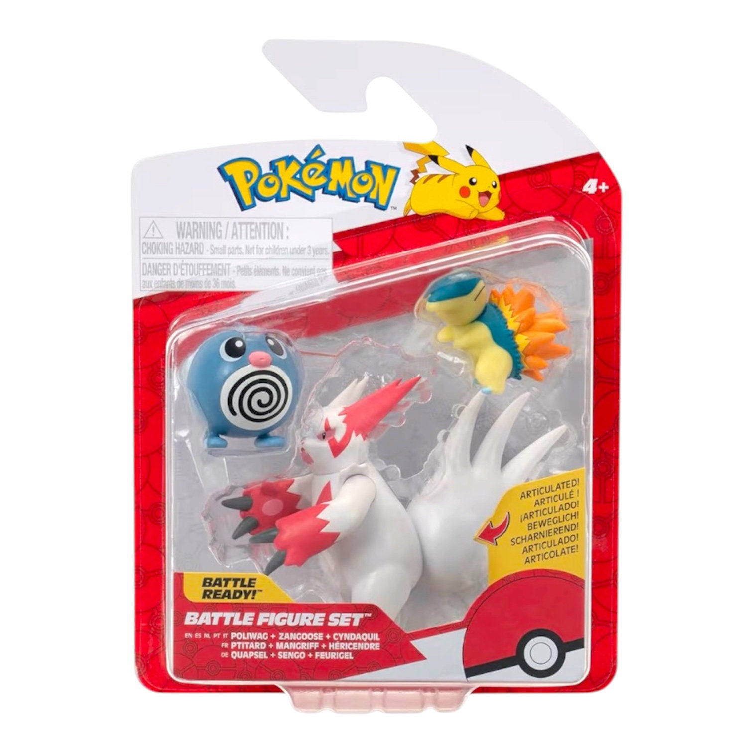 Pokémon Battle Figures Poliwag + Zangoose + Cyndaquil